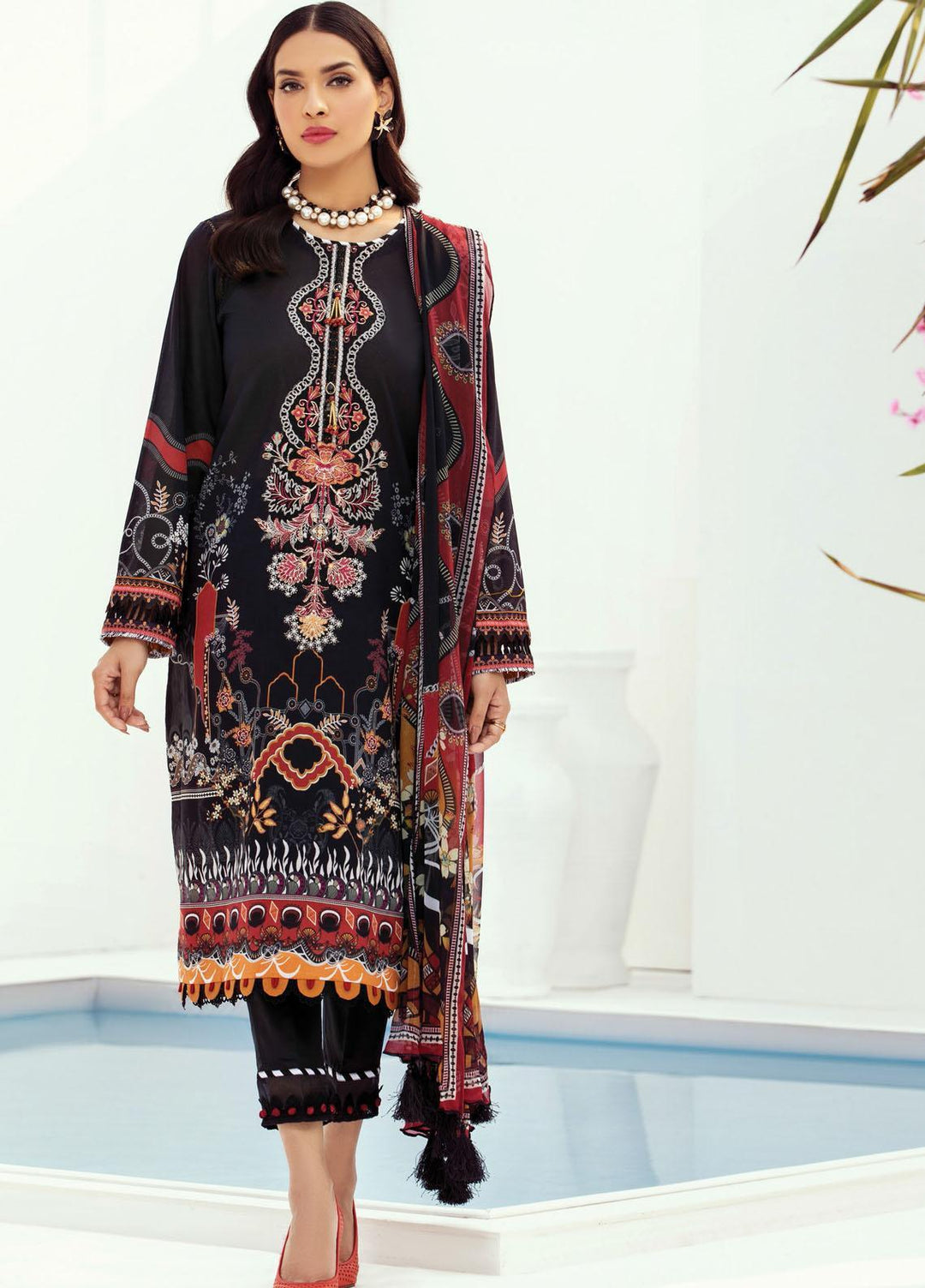 Farasha Embroidered Lawn Suits Unstitched 3 Piece FSH21L 01-AURORA EMINENCE - Summer Collection