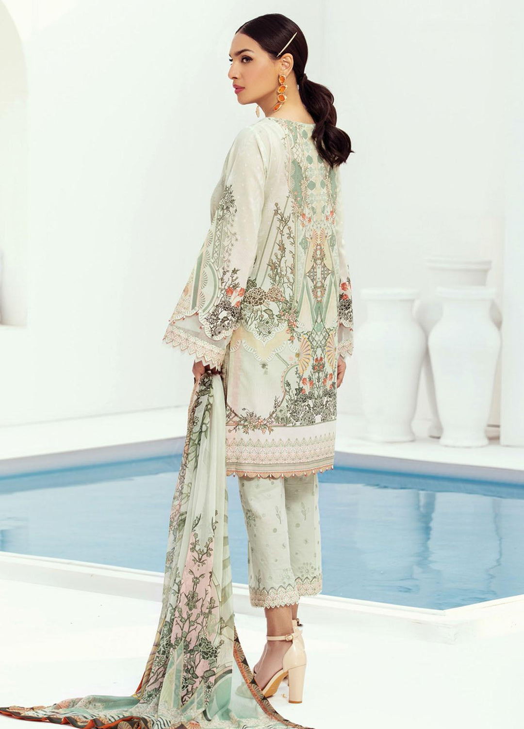 Farasha Embroidered Lawn Suits Unstitched 3 Piece FSH21L 02-HEAVEN SCENT - Summer Collection