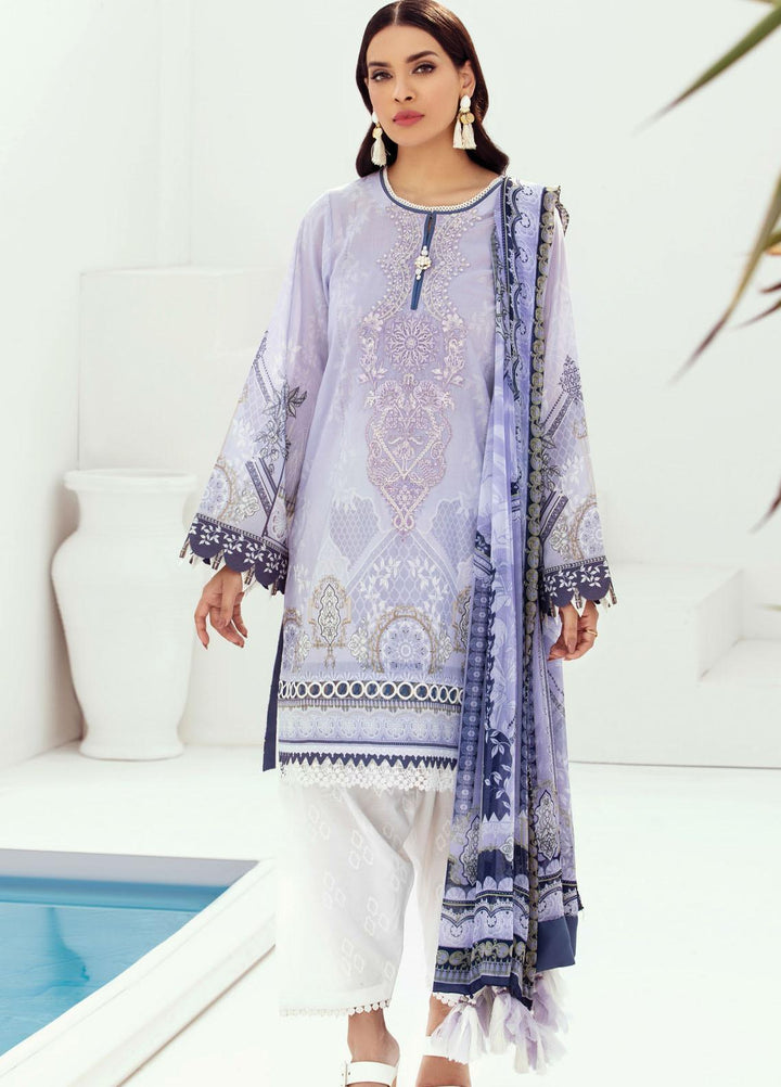 Farasha Embroidered Lawn Suits Unstitched 3 Piece FSH21L 04-LAVENDER DEW - Summer Collection
