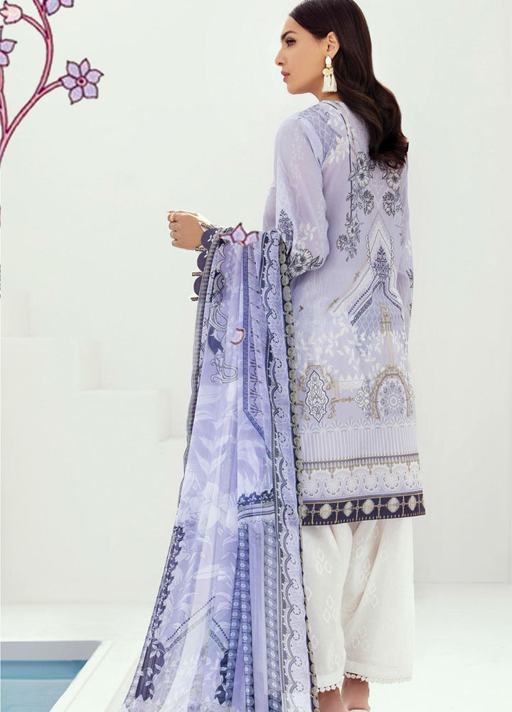 Farasha Embroidered Lawn Suits Unstitched 3 Piece FSH21L 04-LAVENDER DEW - Summer Collection