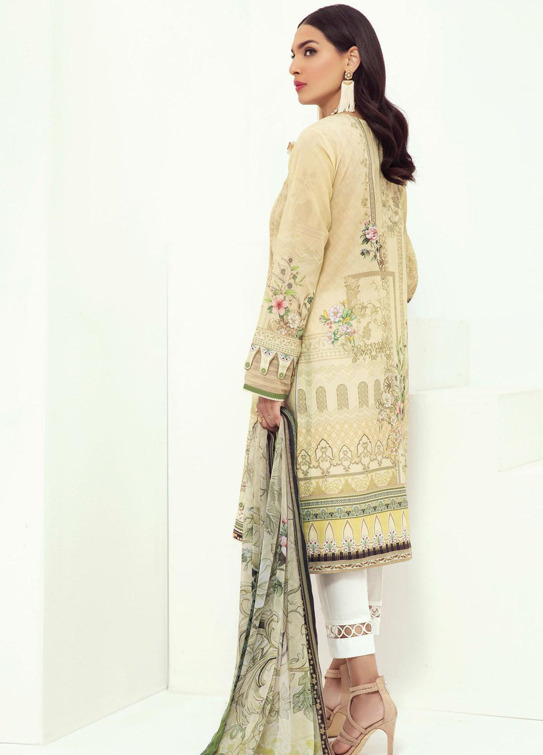 Farasha Embroidered Lawn Suits Unstitched 3 Piece FSH21L 05-BEACH BLOOM - Summer Collection