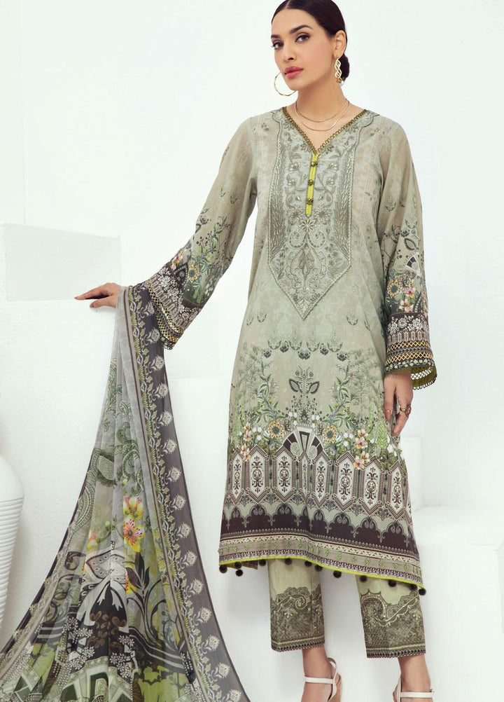 Farasha Embroidered Lawn Suits Unstitched 3 Piece FSH21L 08-TROPICAL BREEZE - Summer Collection