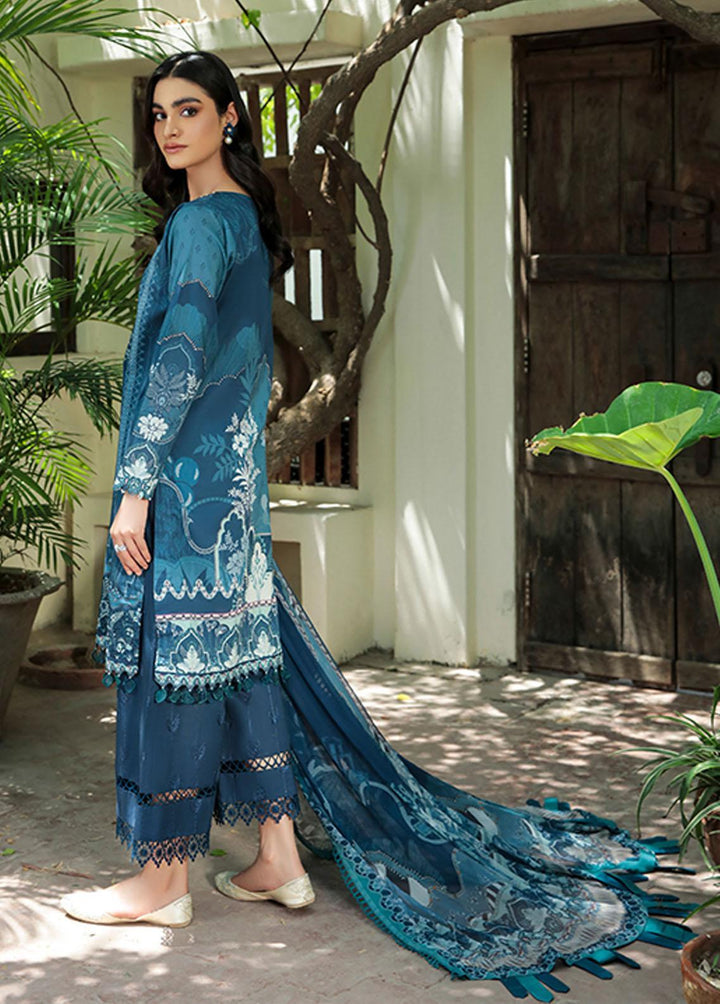 Farasha Embroidered Lawn Suits Unstitched 3 Piece FSH22-L2 04 Blue Allure - Summer Collection