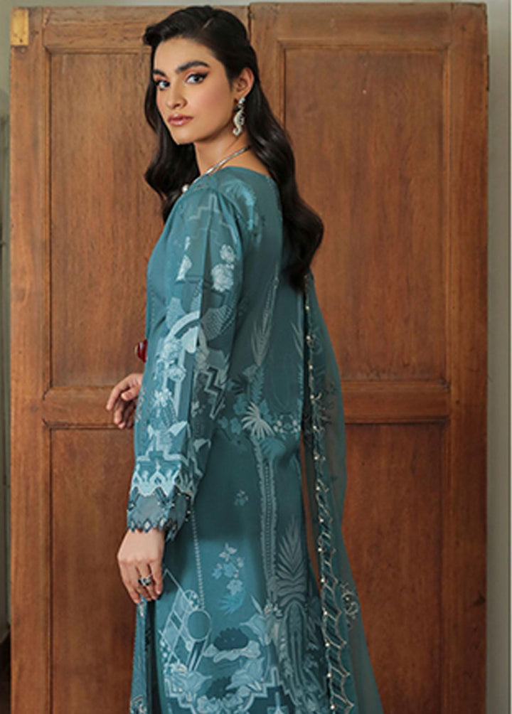 Farasha Embroidered Lawn Suits Unstitched 3 Piece FSH22-L2 06 Sky Dew - Summer Collection
