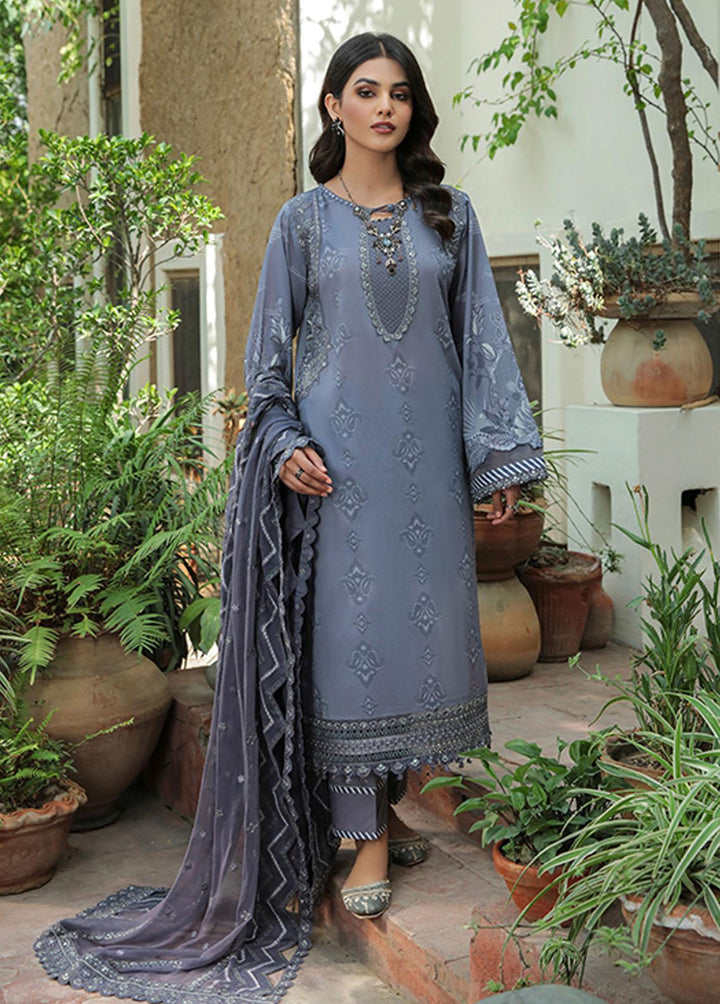 Farasha Embroidered Lawn Suits Unstitched 3 Piece FSH22-L2 08 Iris - Summer Collection