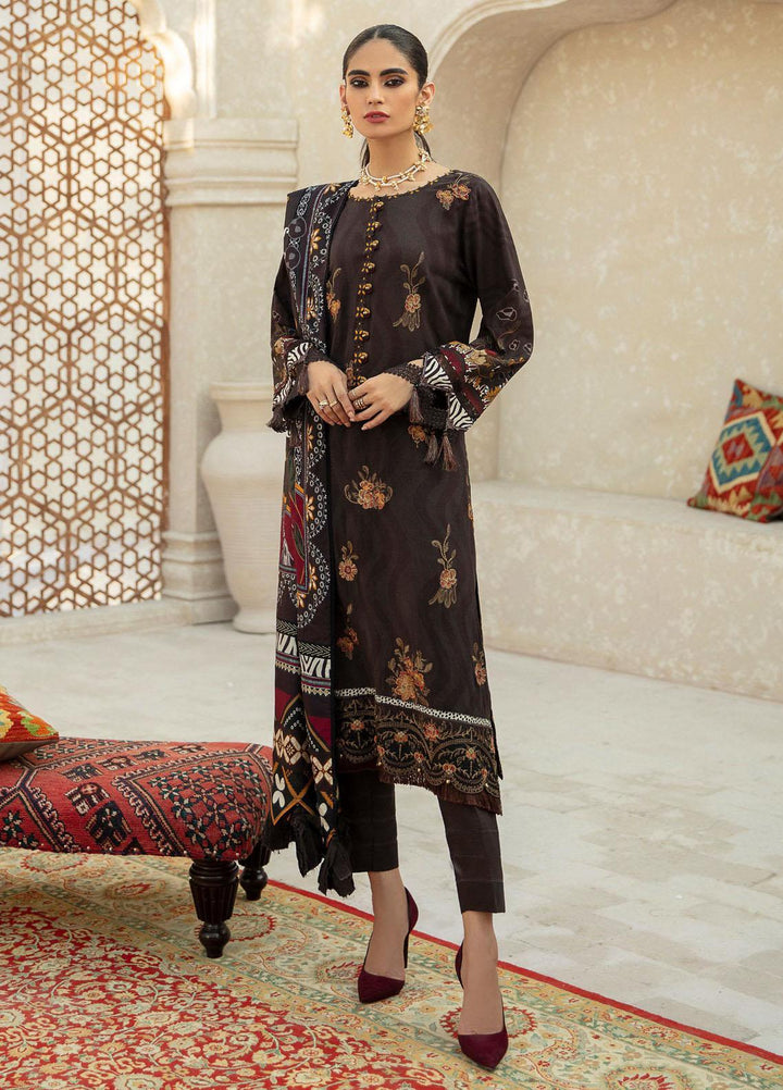 Farasha Embroidered Linen Suits Unstitched 3 Piece FSH21L 05-SIENNA - Winter Collection