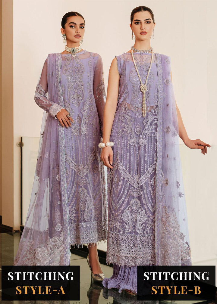 Lueur By Farasha Embroidered Net Suits Unstitched 3 Piece FSH23L 02 Amelia - Luxury Collection