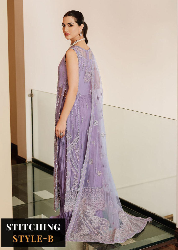 Lueur By Farasha Embroidered Net Suits Unstitched 3 Piece FSH23L 02 Amelia - Luxury Collection