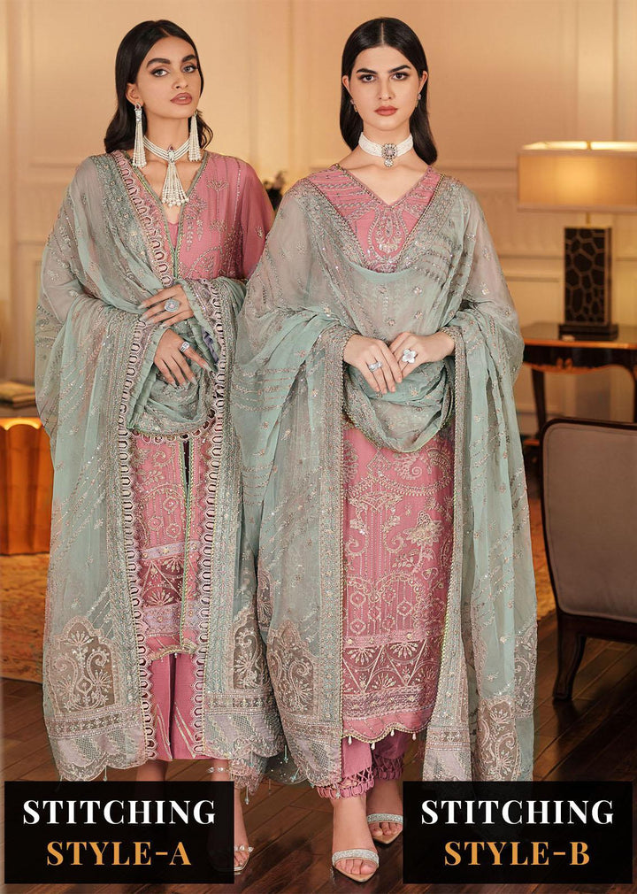 Lueur By Farasha Embroidered Chiffon Suits Unstitched 3 Piece FSH23L 03 Elania - Luxury Collection