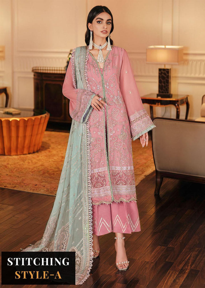 Lueur By Farasha Embroidered Chiffon Suits Unstitched 3 Piece FSH23L 03 Elania - Luxury Collection