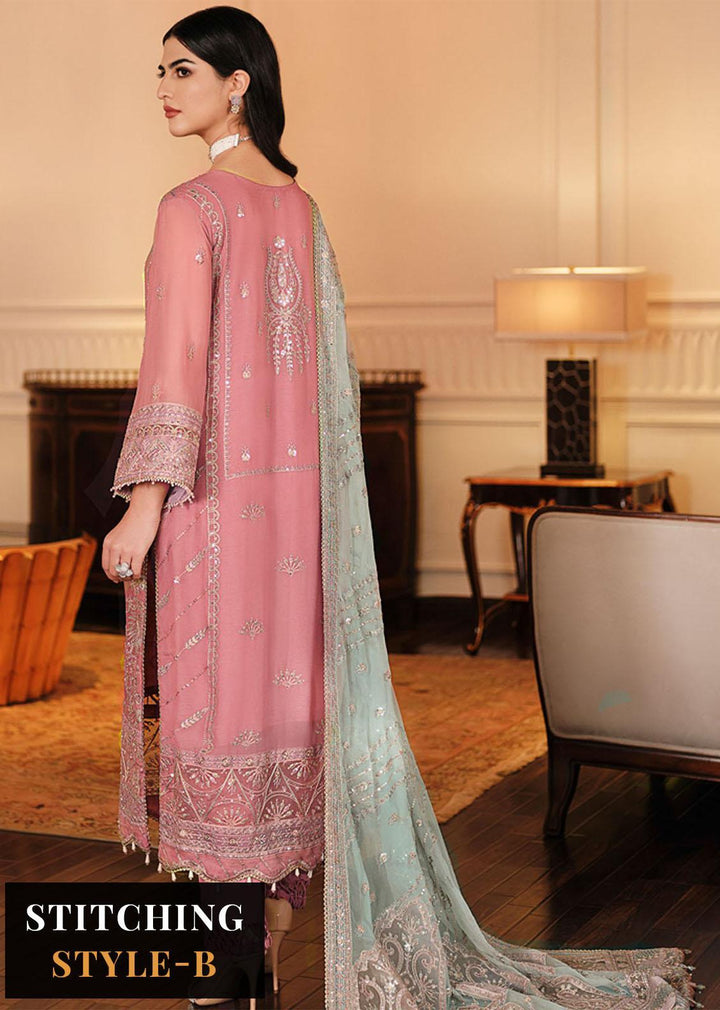 Lueur By Farasha Embroidered Chiffon Suits Unstitched 3 Piece FSH23L 03 Elania - Luxury Collection