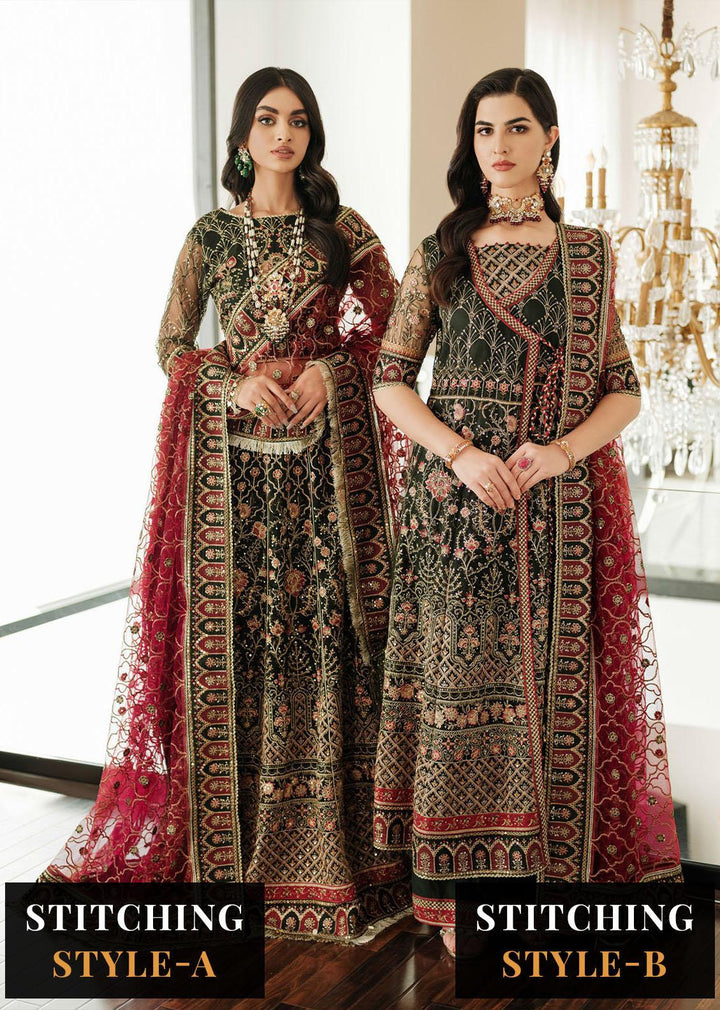 Lueur By Farasha Embroidered Net Suits Unstitched 3 Piece FSH23L 04 Ilyana - Luxury Collection