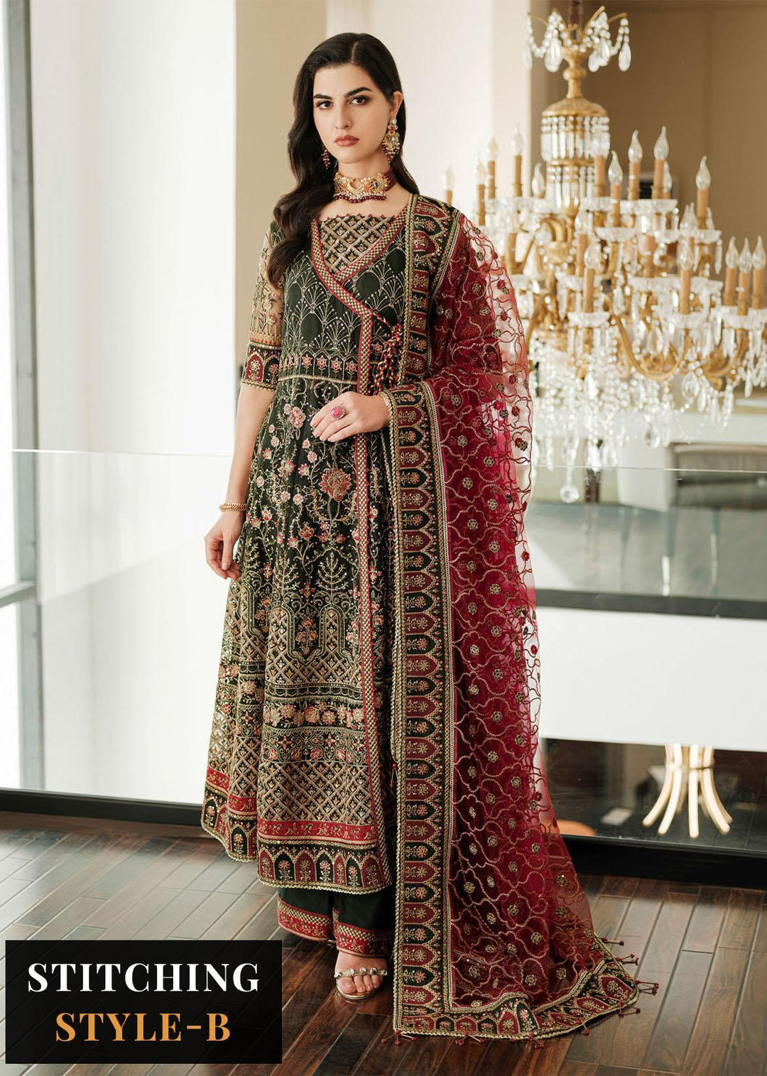 Lueur By Farasha Embroidered Net Suits Unstitched 3 Piece FSH23L 04 Ilyana - Luxury Collection