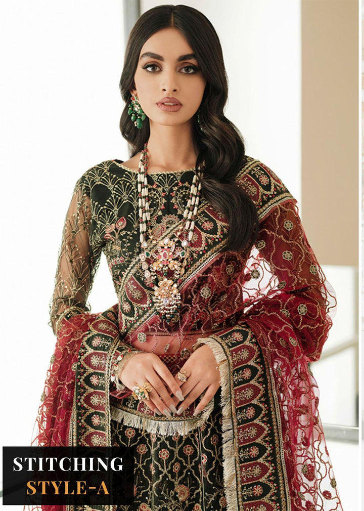 Lueur By Farasha Embroidered Net Suits Unstitched 3 Piece FSH23L 04 Ilyana - Luxury Collection