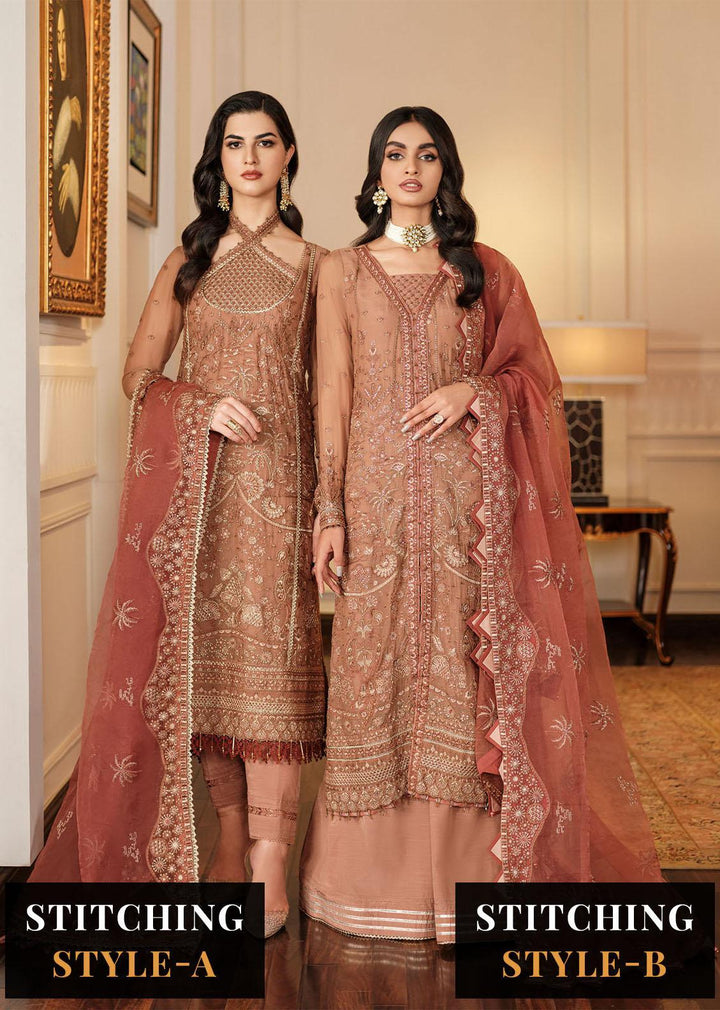 Lueur By Farasha Embroidered Chiffon Suits Unstitched 3 Piece FSH23L 05 Elora - Luxury Collection