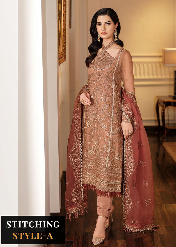 Lueur By Farasha Embroidered Chiffon Suits Unstitched 3 Piece FSH23L 05 Elora - Luxury Collection