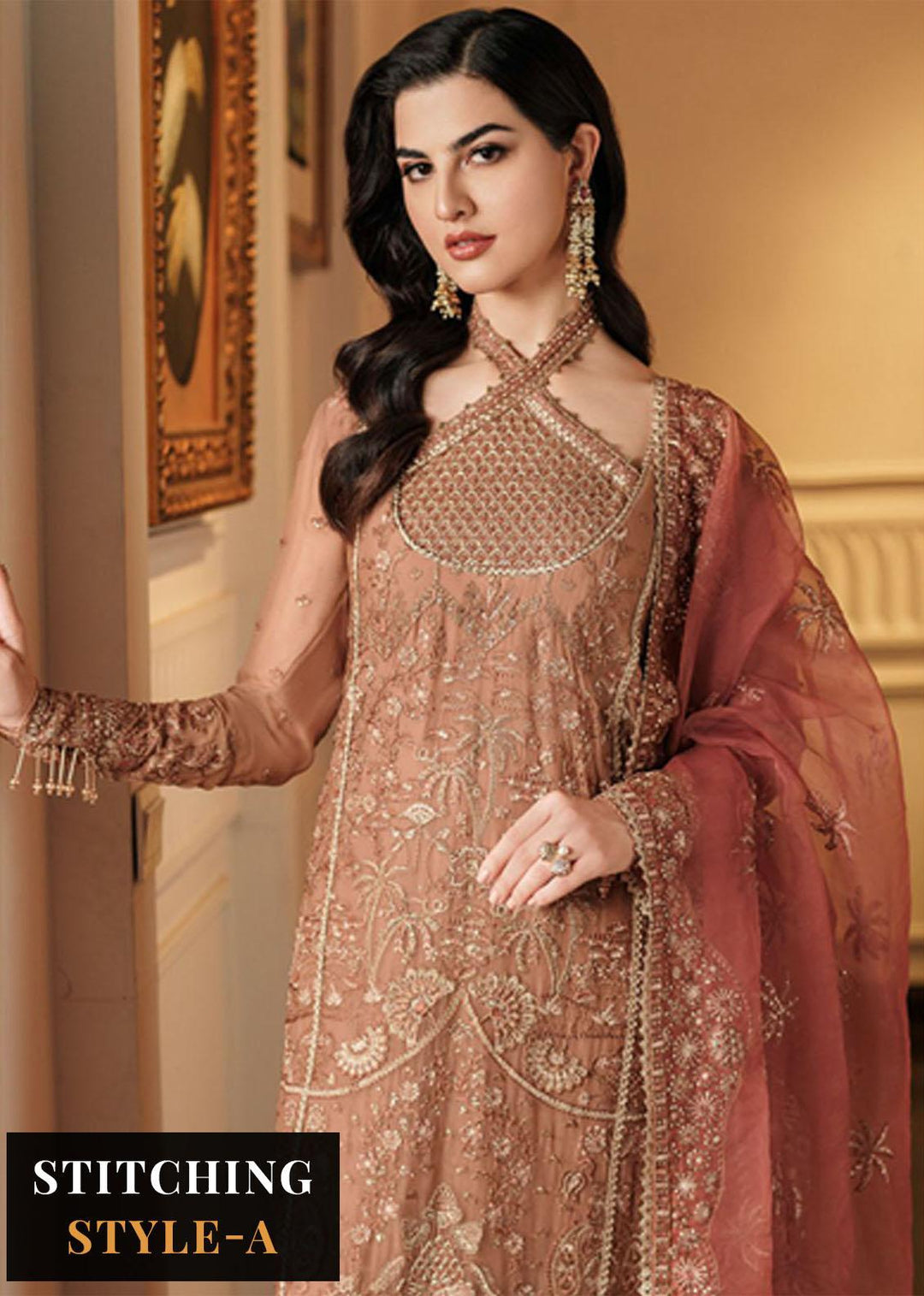 Lueur By Farasha Embroidered Chiffon Suits Unstitched 3 Piece FSH23L 05 Elora - Luxury Collection