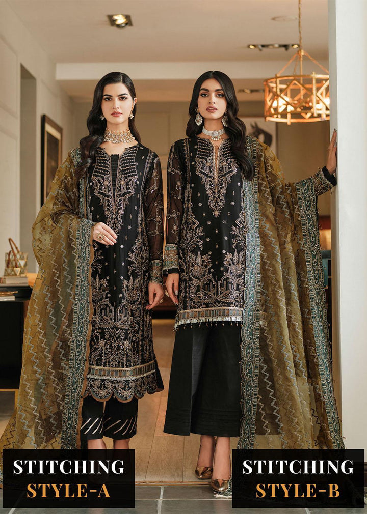 Lueur By Farasha Embroidered Chiffon Suits Unstitched 3 Piece FSH23L 06 Kiara - Luxury Collection