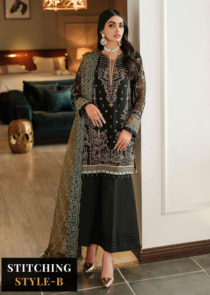 Lueur By Farasha Embroidered Chiffon Suits Unstitched 3 Piece FSH23L 06 Kiara - Luxury Collection