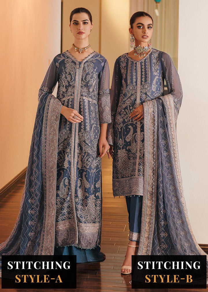 Lueur By Farasha Embroidered Chiffon Suits Unstitched 3 Piece FSH23L 08 Adeline - Luxury Collection