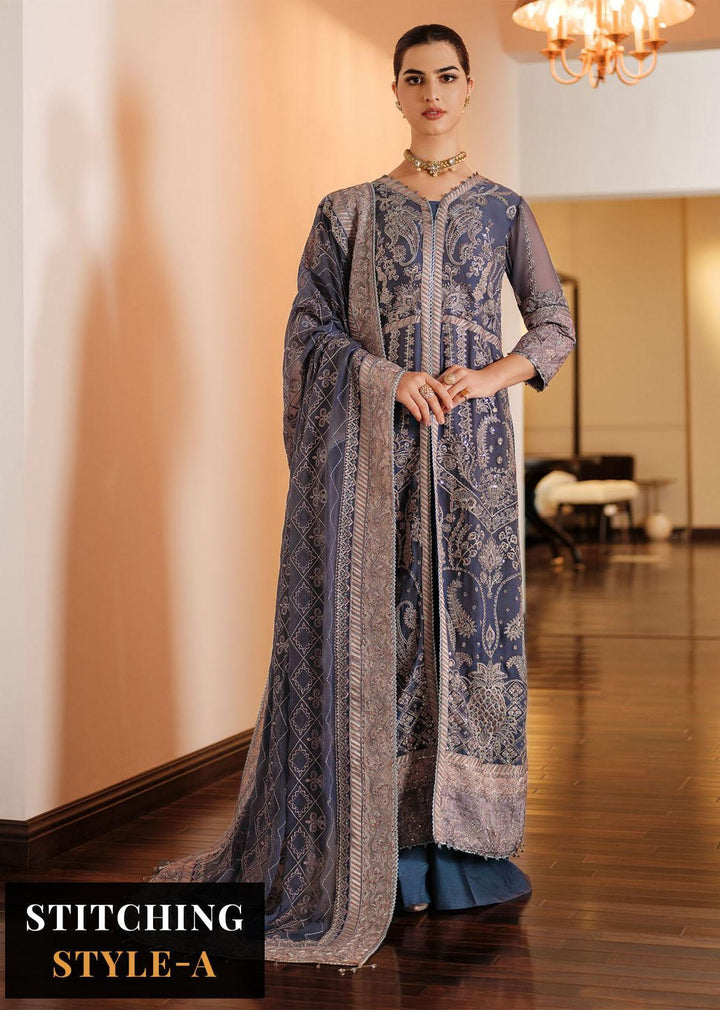 Lueur By Farasha Embroidered Chiffon Suits Unstitched 3 Piece FSH23L 08 Adeline - Luxury Collection