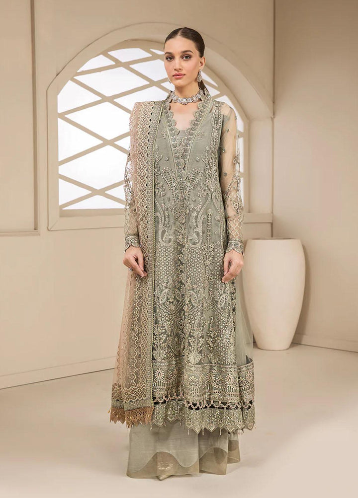 Luxe Atelier By Farasha Embroidered Net Suits Unstitched 3 Piece FSH22LA 01 Hazel - Luxury Collection