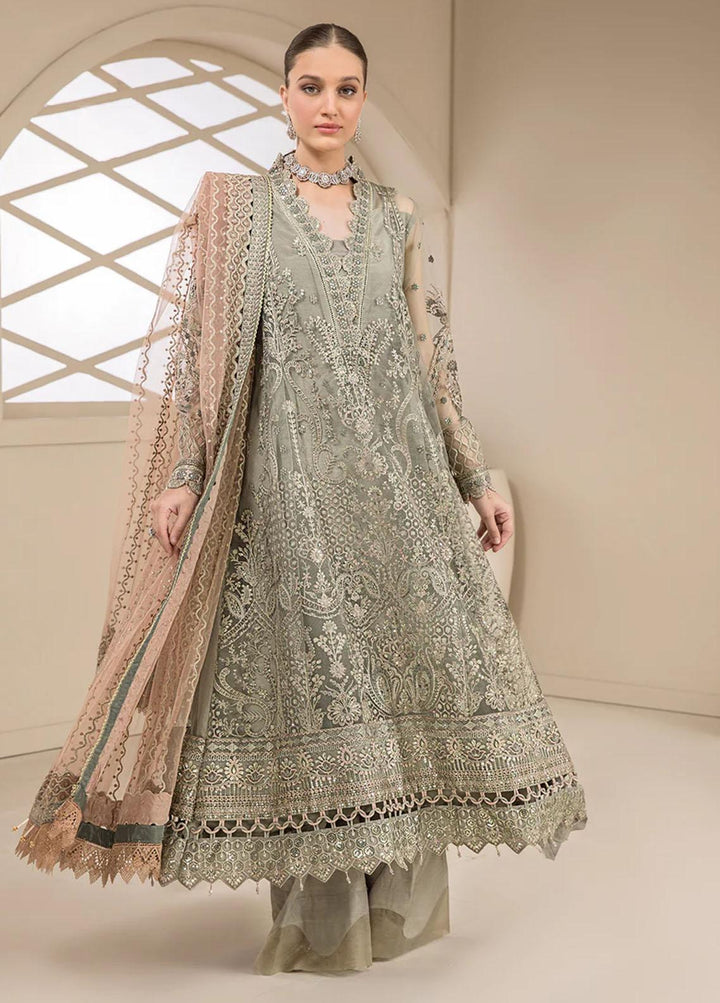 Luxe Atelier By Farasha Embroidered Net Suits Unstitched 3 Piece FSH22LA 01 Hazel - Luxury Collection