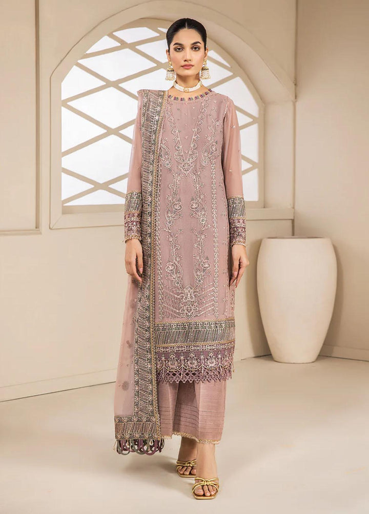 Luxe Atelier By Farasha Embroidered Chiffon Suits Unstitched 3 Piece FSH22LA 02 Stella - Luxury Collection