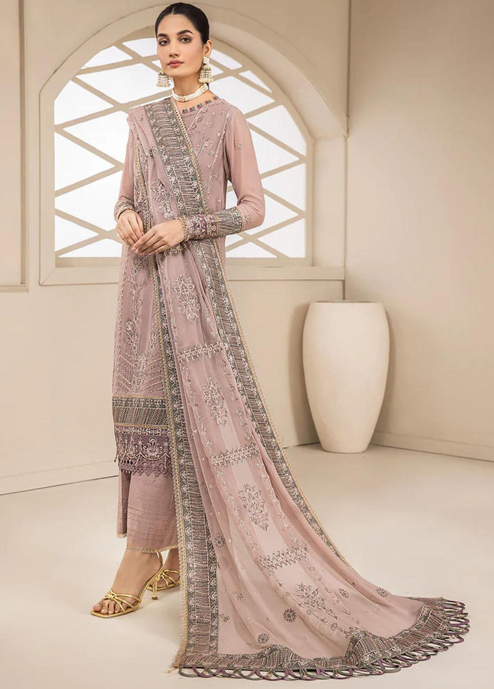 Luxe Atelier By Farasha Embroidered Chiffon Suits Unstitched 3 Piece FSH22LA 02 Stella - Luxury Collection