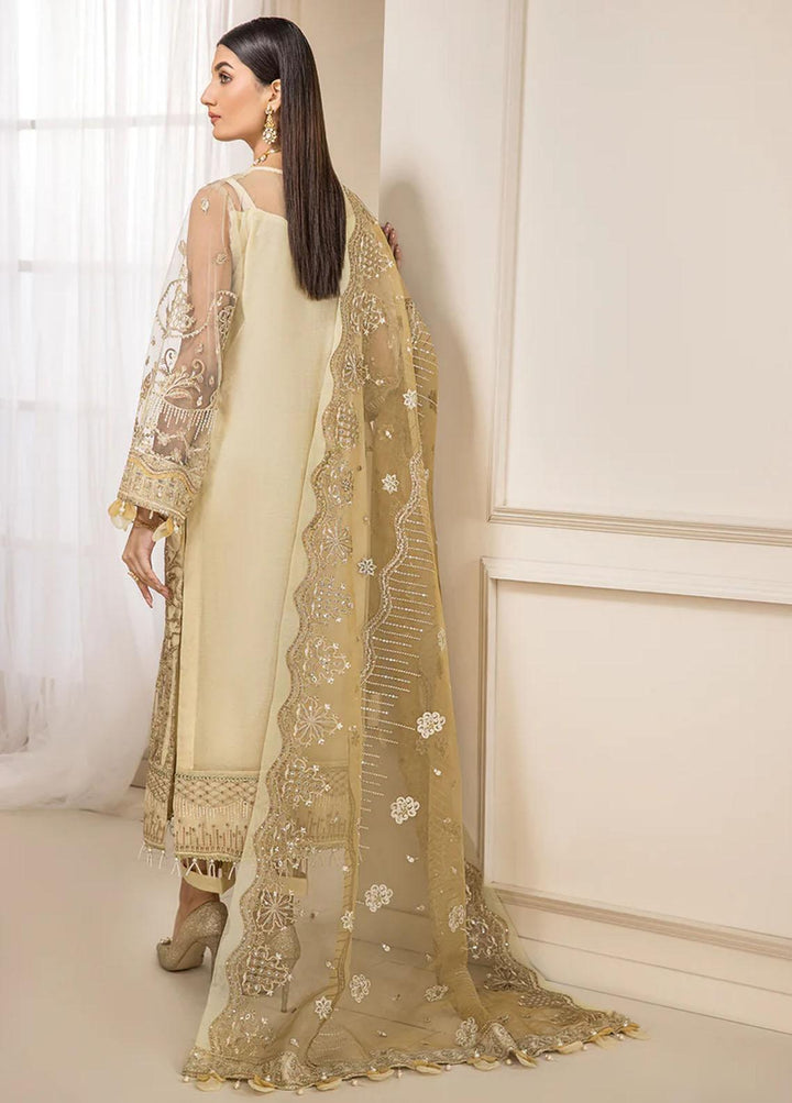 Luxe Atelier By Farasha Embroidered Net Suits Unstitched 3 Piece FSH22LA 03 Sienna - Luxury Collection
