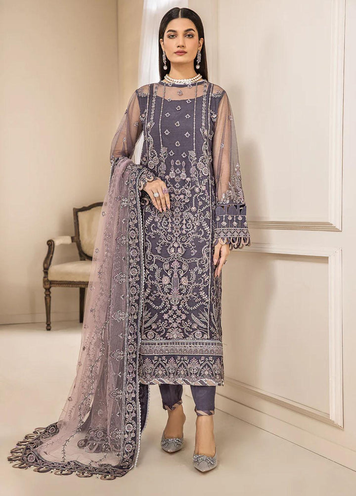 Luxe Atelier By Farasha Embroidered Net Suits Unstitched 3 Piece FSH22LA 04 Melanie - Luxury Collection