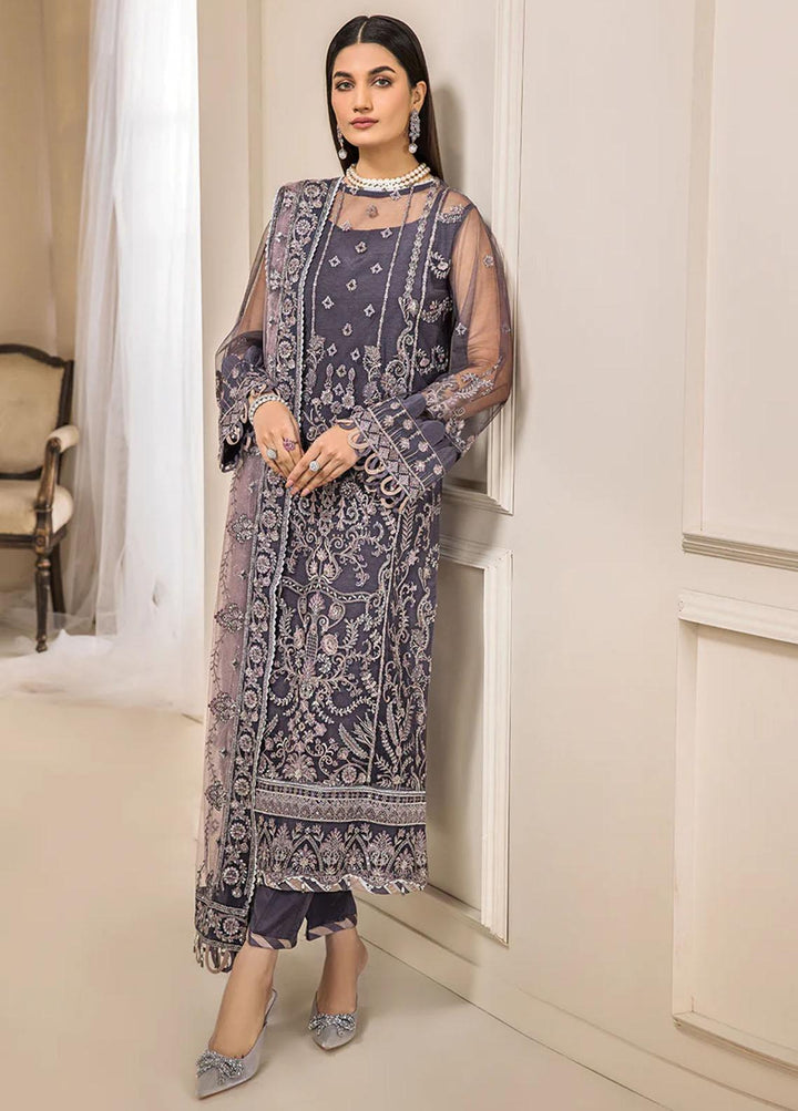 Luxe Atelier By Farasha Embroidered Net Suits Unstitched 3 Piece FSH22LA 04 Melanie - Luxury Collection