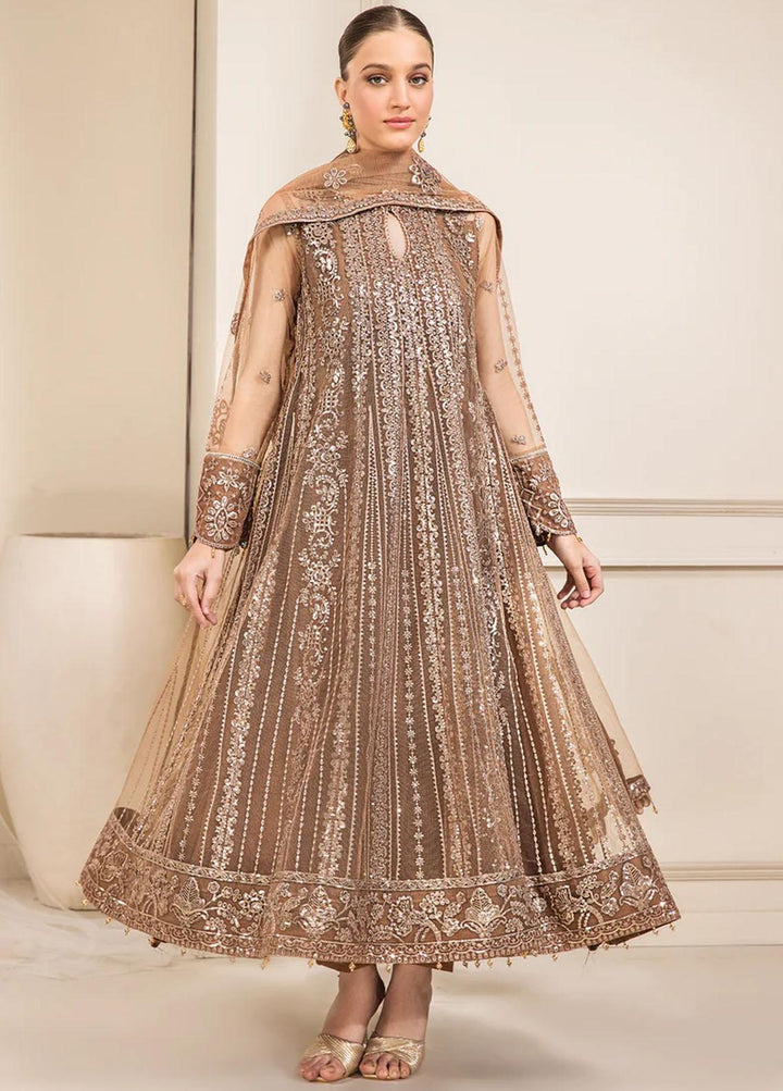 Luxe Atelier By Farasha Embroidered Net Suits Unstitched 3 Piece FSH22LA 05 Whisper - Luxury Collection