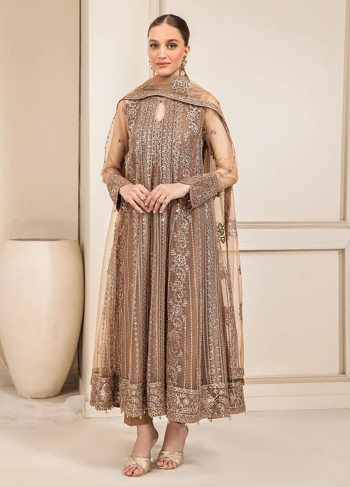 Luxe Atelier By Farasha Embroidered Net Suits Unstitched 3 Piece FSH22LA 05 Whisper - Luxury Collection