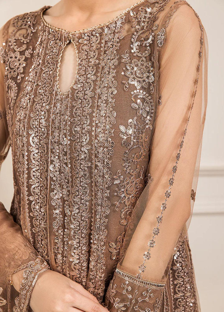 Luxe Atelier By Farasha Embroidered Net Suits Unstitched 3 Piece FSH22LA 05 Whisper - Luxury Collection