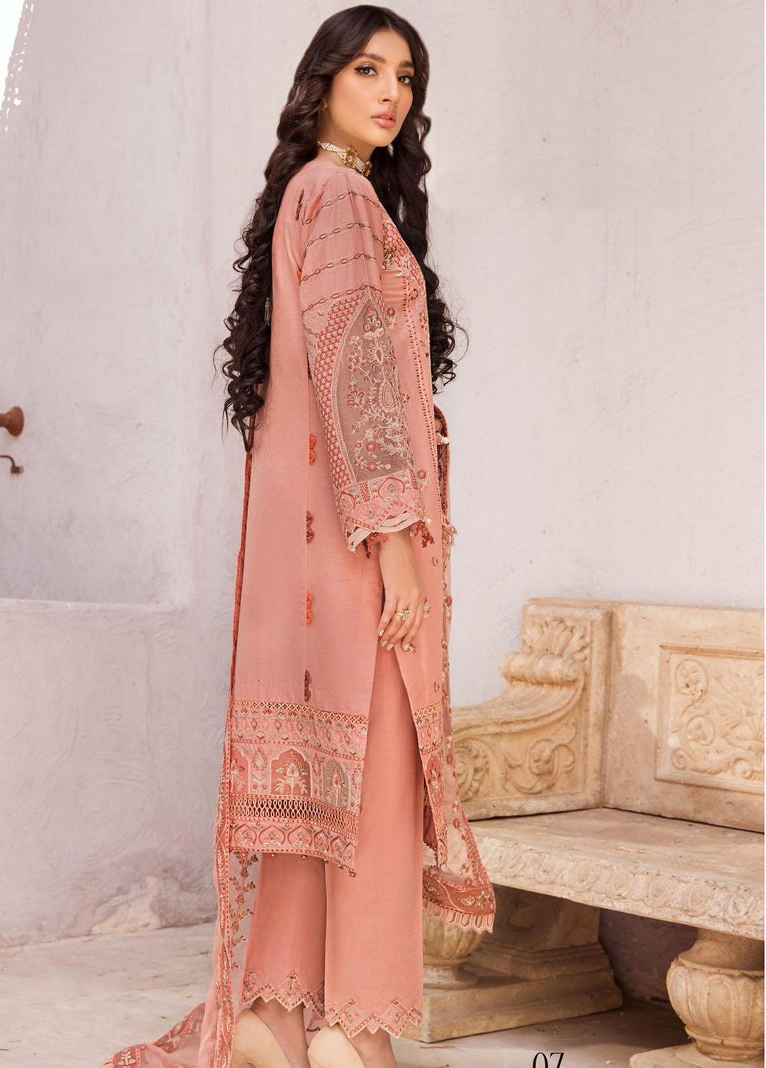 Meharma By Farasha Embroidered Lawn Suits Unstitched 3 Piece FSH22M 07 Reet - Festive Collection