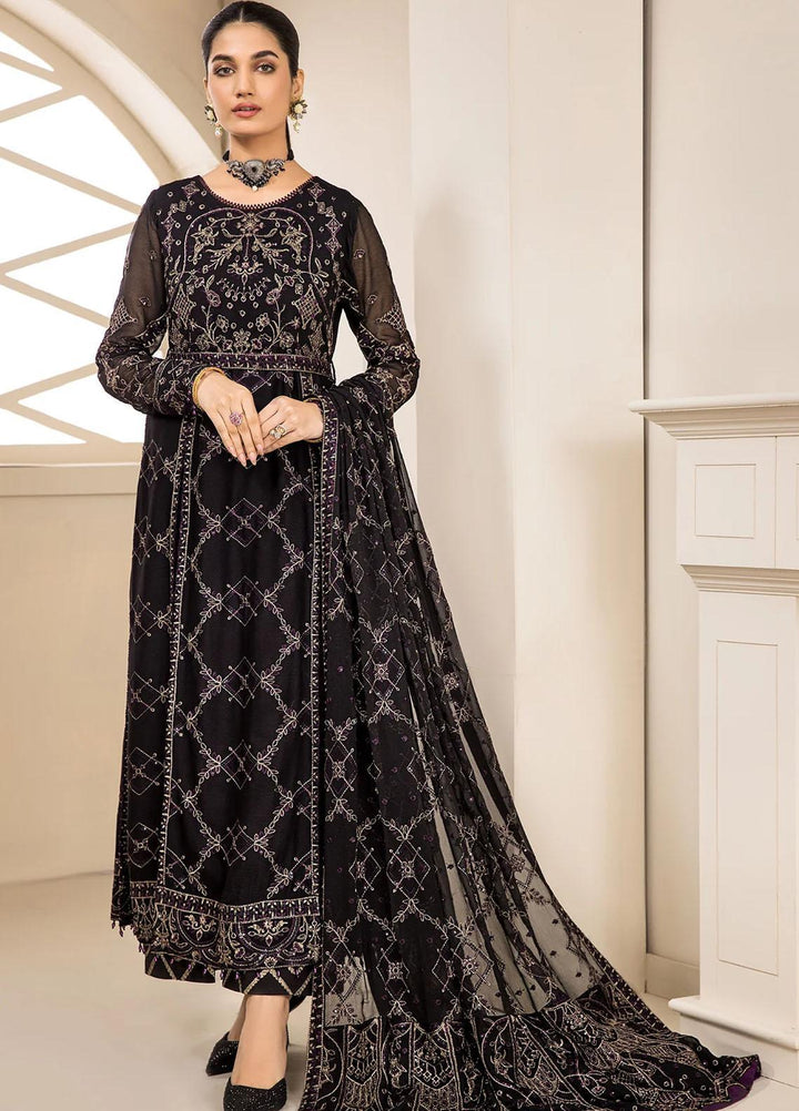 Farasha Embroidered Chiffon Suits Unstitched 3 Piece FSH23LA D-01 Gladiolus - Formal Collection