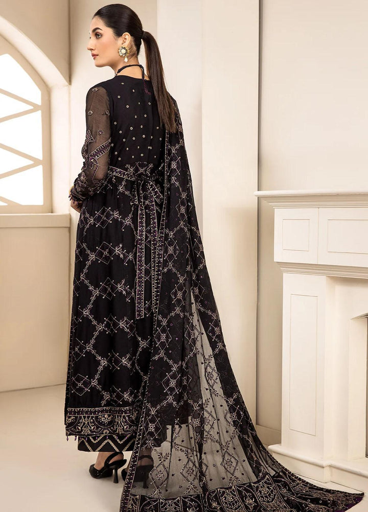 Farasha Embroidered Chiffon Suits Unstitched 3 Piece FSH23LA D-01 Gladiolus - Formal Collection