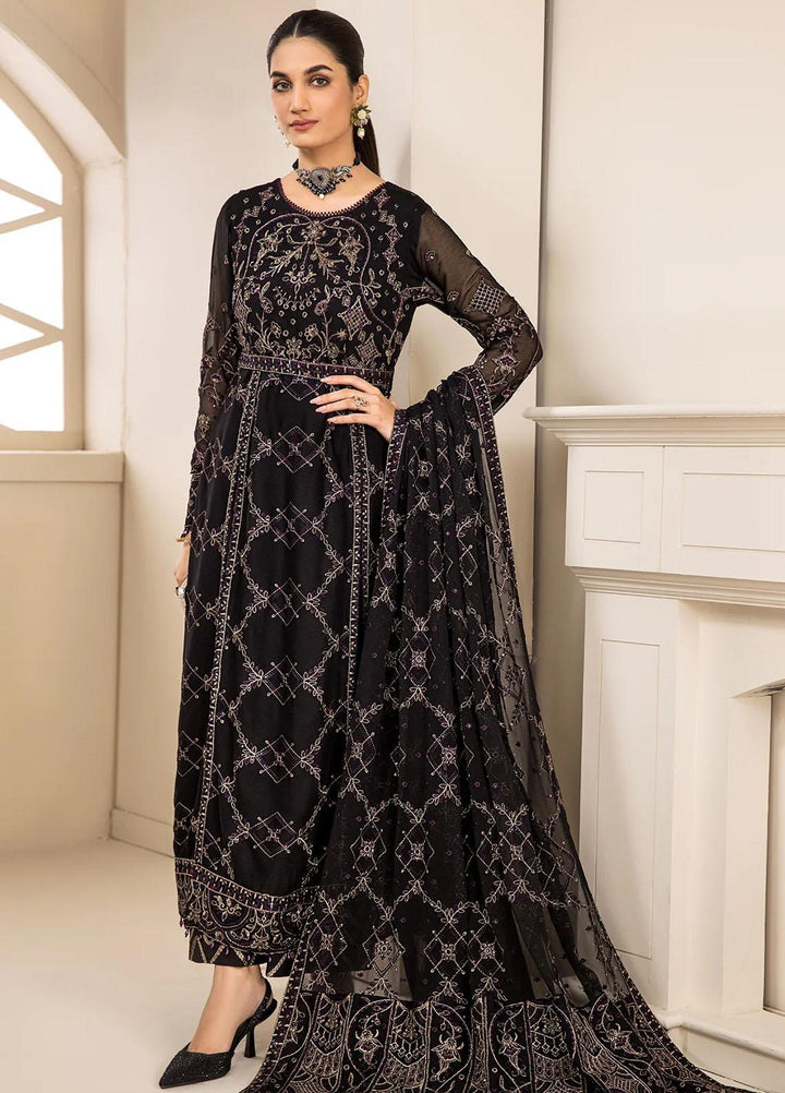 Farasha Embroidered Chiffon Suits Unstitched 3 Piece FSH23LA D-01 Gladiolus - Formal Collection