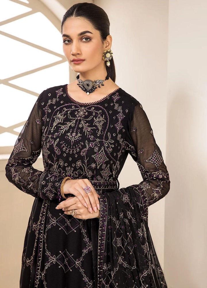 Farasha Embroidered Chiffon Suits Unstitched 3 Piece FSH23LA D-01 Gladiolus - Formal Collection