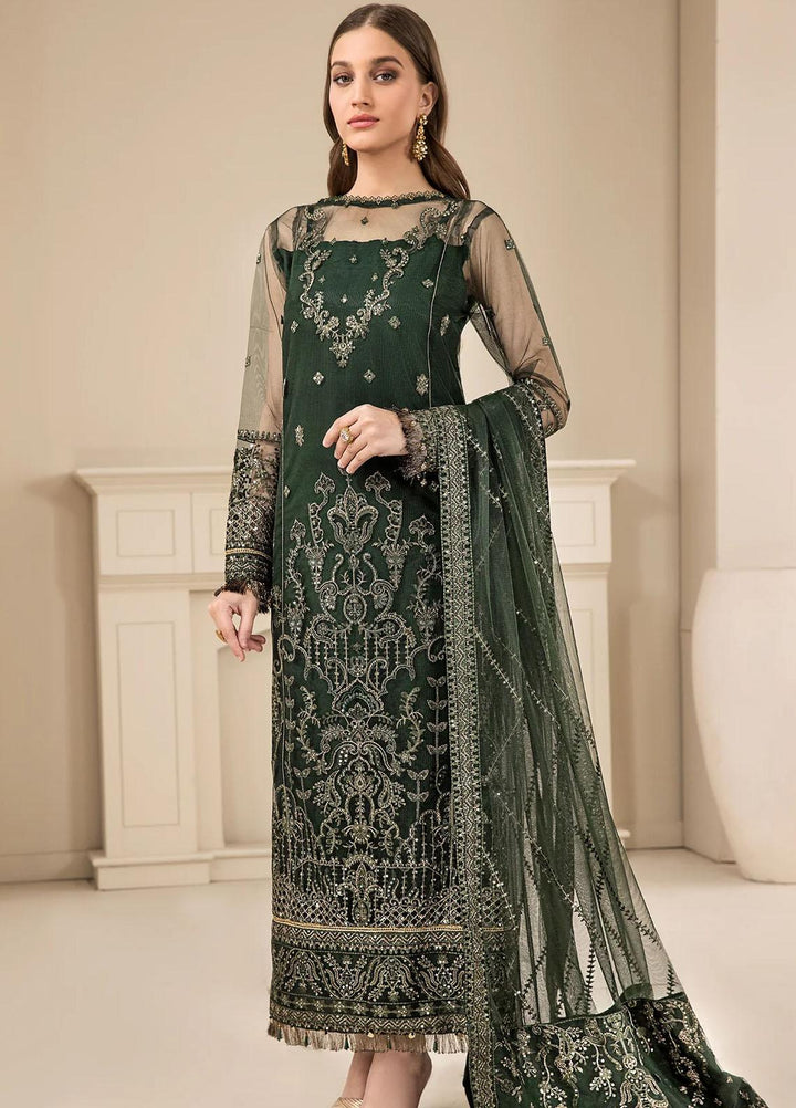 Farasha Embroidered Net Suits Unstitched 3 Piece FSH23LA D-03 Florican - Formal Collection