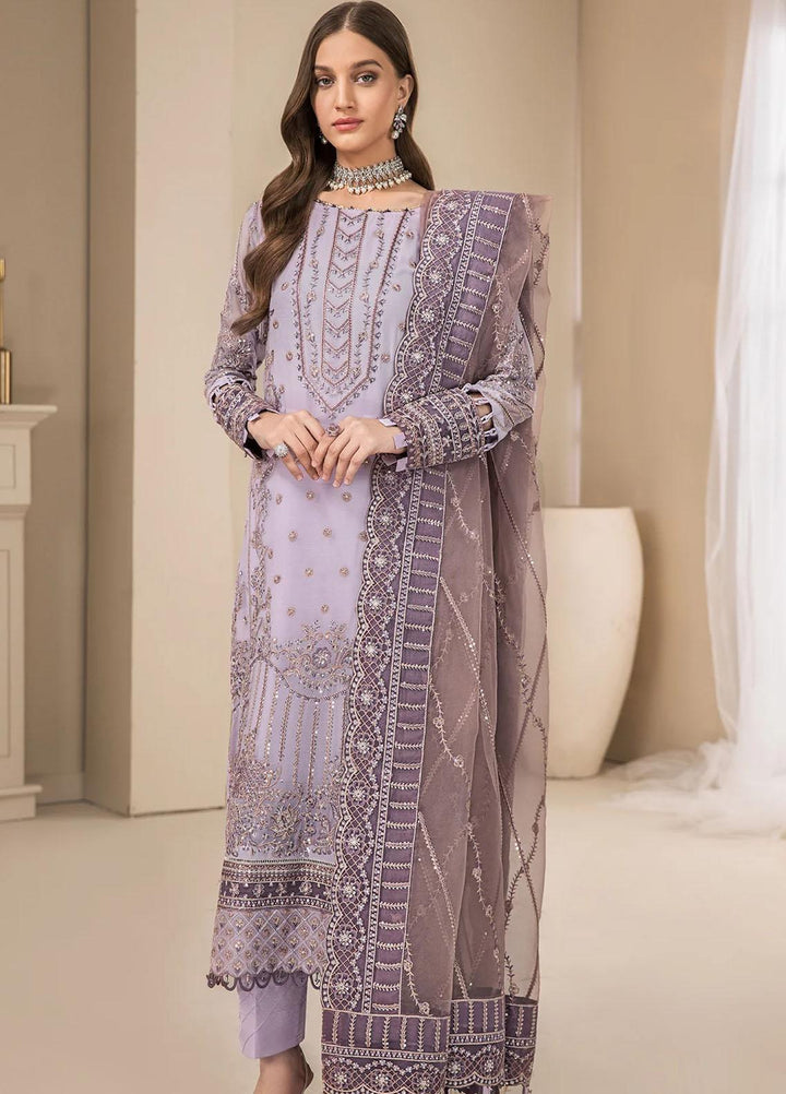 Farasha Embroidered Chiffon Suits Unstitched 3 Piece FSH23LA D-04 Emaline - Formal Collection