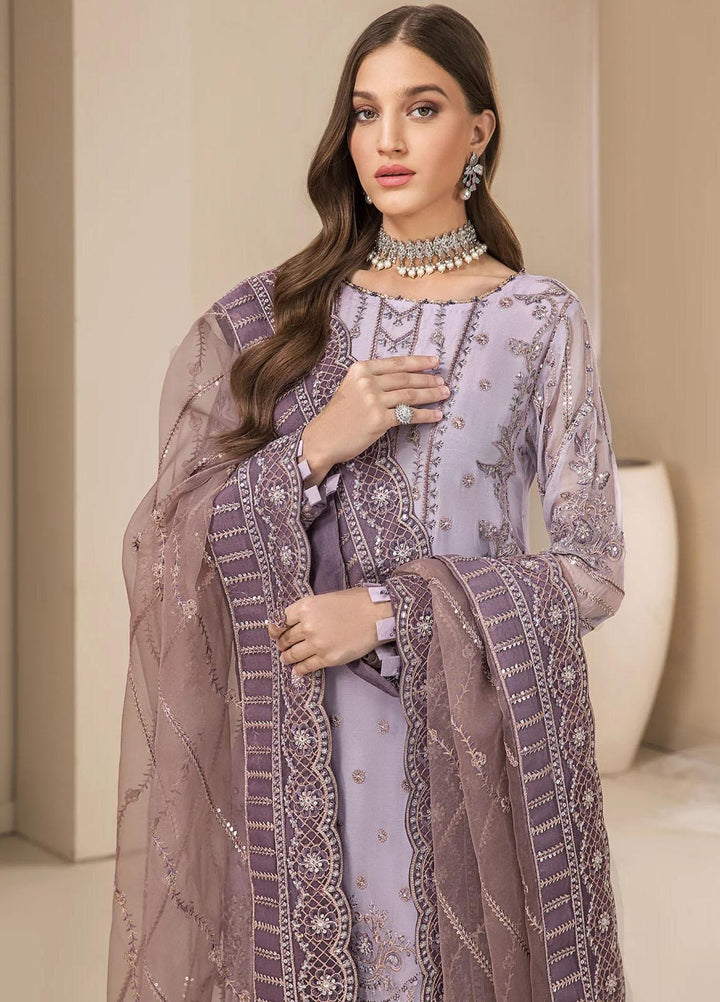 Farasha Embroidered Chiffon Suits Unstitched 3 Piece FSH23LA D-04 Emaline - Formal Collection