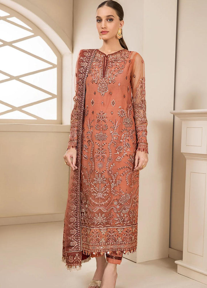 Farasha Embroidered Net Suits Unstitched 3 Piece FSH23LA D-05 Marile - Formal Collection