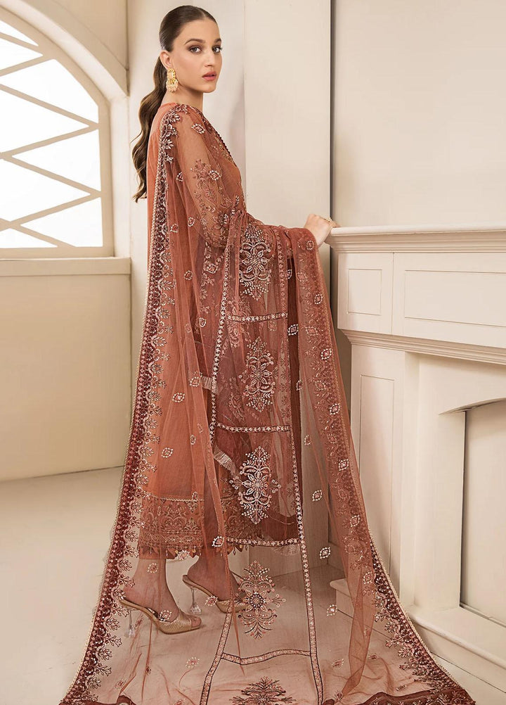Farasha Embroidered Net Suits Unstitched 3 Piece FSH23LA D-05 Marile - Formal Collection