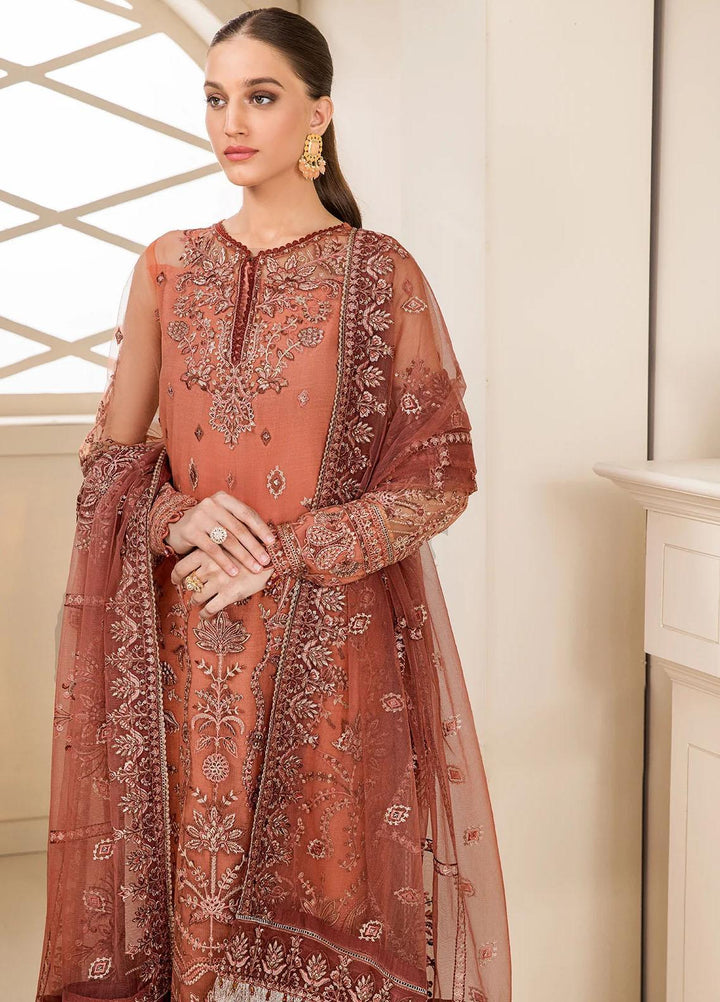 Farasha Embroidered Net Suits Unstitched 3 Piece FSH23LA D-05 Marile - Formal Collection