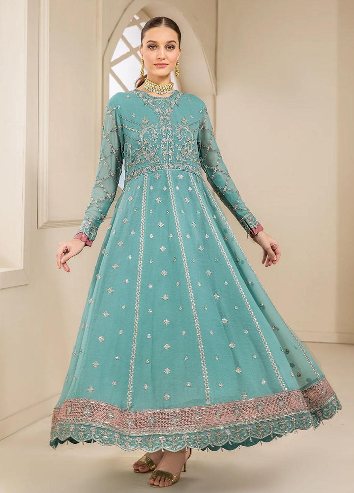 Farasha Embroidered Chiffon Suits Unstitched 3 Piece FSH23LA D-06 Mellisa - Formal Collection