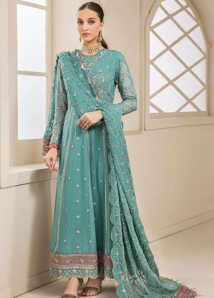 Farasha Embroidered Chiffon Suits Unstitched 3 Piece FSH23LA D-06 Mellisa - Formal Collection