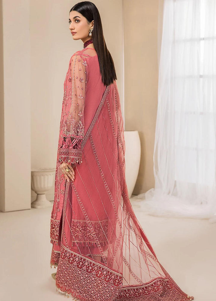 Farasha Embroidered Net Suits Unstitched 3 Piece FSH23LA D-07 Della - Formal Collection