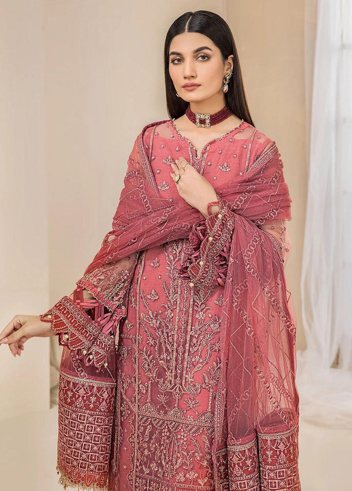 Farasha Embroidered Net Suits Unstitched 3 Piece FSH23LA D-07 Della - Formal Collection